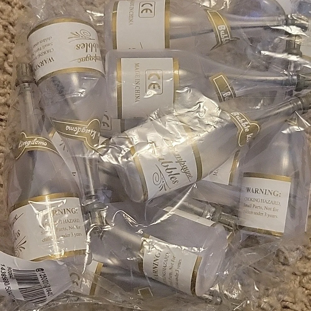 12 Champagne Bubbles Bottles for Weddings and Parties - Refillable Empty Bubble